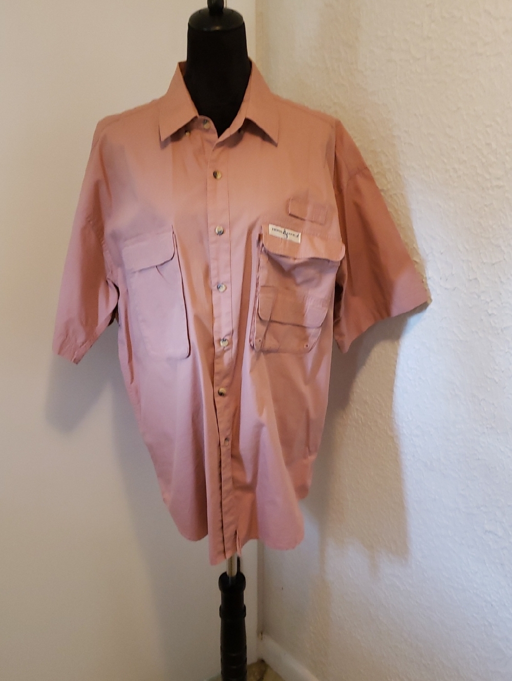 Hook & Tackle Short- Sleeve Fishing Shirt - Dusty Rose New size Large